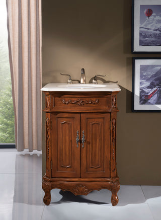 24 In. Single Bathroom Vanity Set In Brown