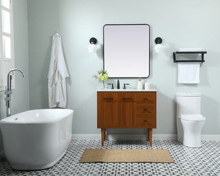 36 inch Single bathroom vanity in teak