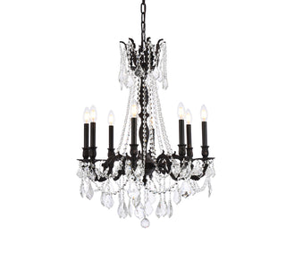 Rosalia 8 light Dark Bronze Chandelier Golden Teak (Smoky) Royal Cut Crystal