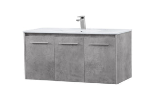 40 inch  Single Bathroom Floating Vanity in Concrete Grey