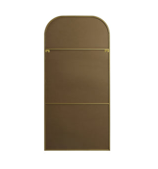 Metal Frame Arch Full Length Mirror 35x72 Inch in Brass