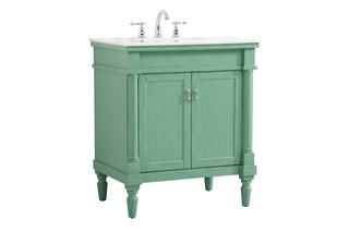 30 inch Single bathroom vanity in vintage mint