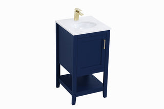 18 inch Single Bathroom Vanity in Blue