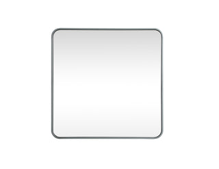 Soft corner metal square mirror 30x30 inch in Silver