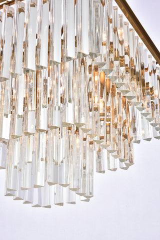 Sydney 21.5 inch square crystal chandelier in satin gold