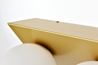 Jillian 3 light Brass and frosted white Bath Sconce