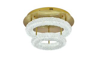 Bowen 18 inch Adjustable LED Flush Mount in Satin Gold