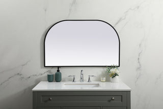 Metal Frame Arch Mirror 39x24 Inch in Black