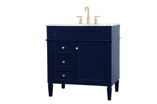 32 inch Single bathroom vanity in blue