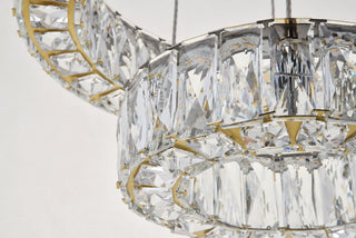 Monroe Integrated LED chip light gold Pendant Clear Royal Cut Crystal