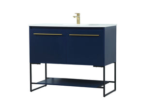 40 inch Single bathroom vanity in blue