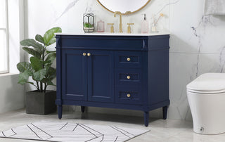 42 inch Single bathroom vanity in blue