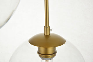 Baxter 3 Lights Brass Pendant With Clear Glass