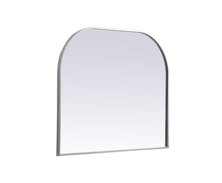 Metal Frame Arch Mirror 36x30 Inch in Silver