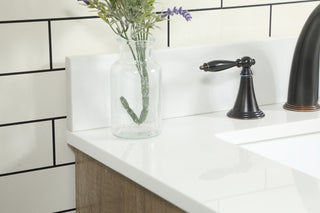 42 inch Single bathroom vanity in natural oak with backsplash