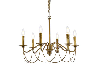 Westley 6 lights pendant in brass