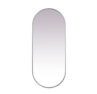 Metal Frame Oval Mirror 30x72 Inch in Silver