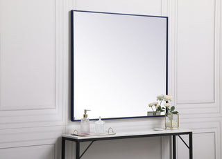 Metal frame rectangle mirror 36 inch x 40 inch in Blue