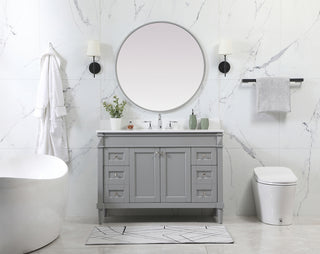 48 inch Single bathroom vanity in grey with backsplash