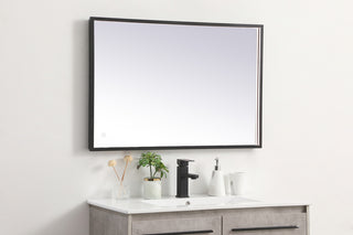 Pier 24x36 inch LED mirror with adjustable color temperature 3000K/4200K/6400K in black