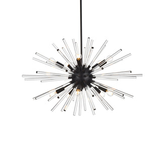 Sienna 36 inch crystal rod pendant in black