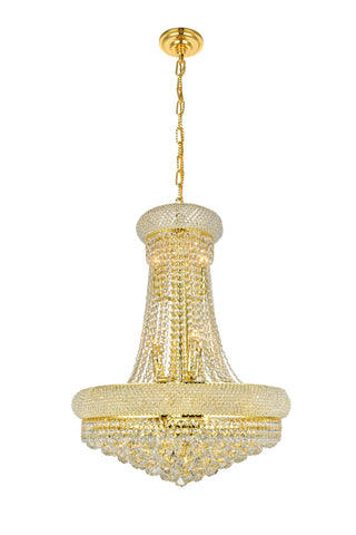 Primo 14 light Gold Chandelier Clear Royal Cut Crystal