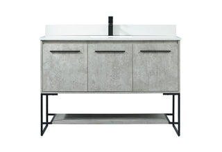 48 inch Single bathroom vanity in concrete grey with backsplash