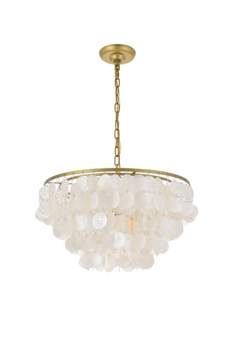 Selene 4 light Brass Pendant