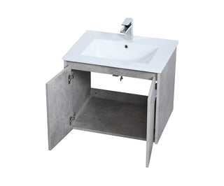 24 inch  Single Bathroom Floating Vanity in Concrete Grey