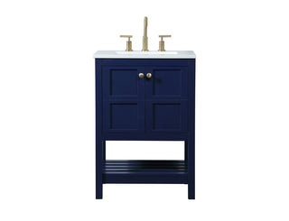 24 inch Single bathroom vanity in blue