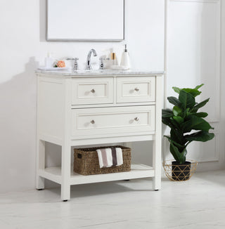 30 in. Single bathroom vanity set in White