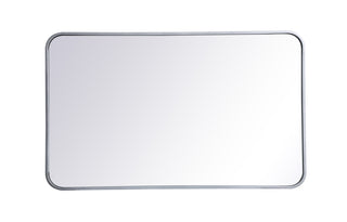 Soft corner metal rectangular mirror 22x36 inch in Silver