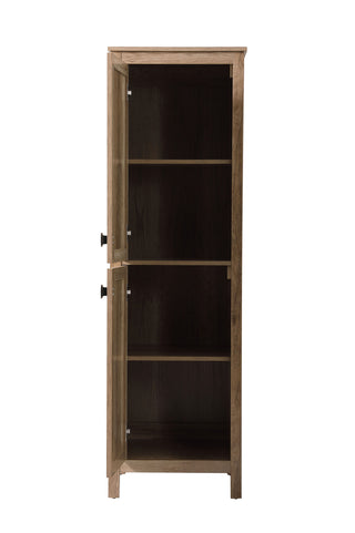 20 Inch Wide Bathroom Linen Storage Freestanding Cabinet In Natural Oak