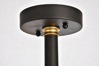 Axel Collection Flushmount D17.1 H16.6 Lt:6 Black and Brass Finish