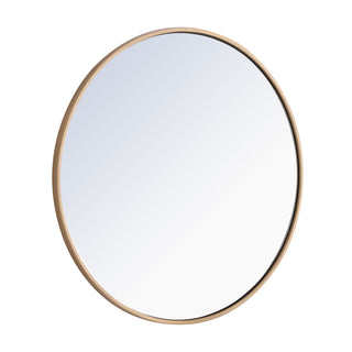 Metal frame Round Mirror 28 inch Brass finish