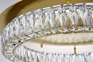 Monroe LED light gold Flush Mount Clear Royal Cut Crystal