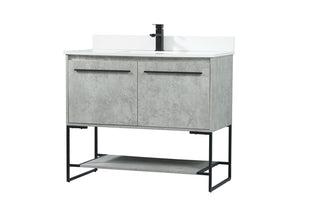 40 inch Single bathroom vanity in concrete grey with backsplash