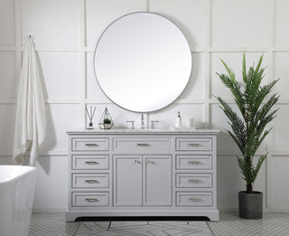 60 inch Single bathroom vanity in grey