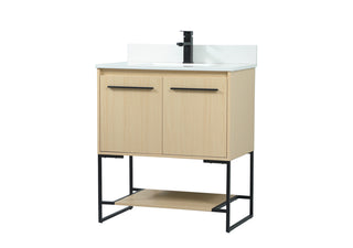 30 inch Single bathroom vanity in maple with backsplash