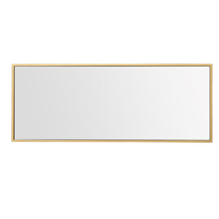 Metal frame rectangle mirror 14 inch in Brass