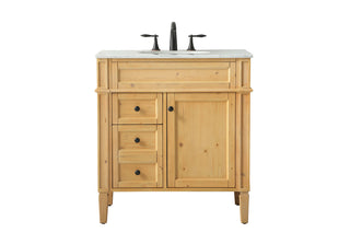 32 inch Single bathroom vanity in natural wood