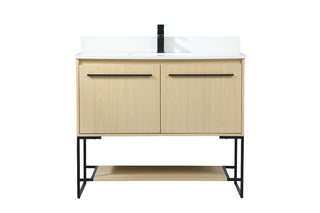 40 inch Single bathroom vanity in maple with backsplash