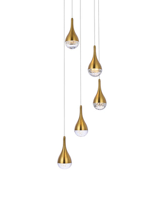 Amherst 14.5 inch LED pendant in satin gold