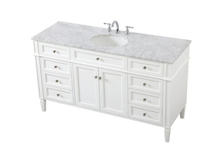 60 inch Single bathroom vanity in white