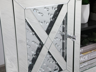 59 in. crystal mirrored TV stand