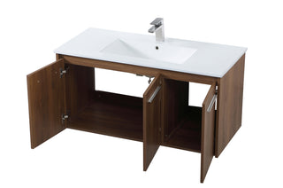 40 inch  Single Bathroom Floating Vanity in Walnut Brown