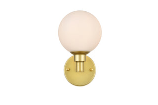 Cordelia 1 light Brass and frosted white Bath Sconce