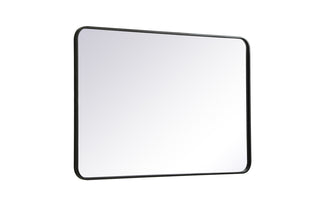 Soft corner metal rectangular mirror 28x42 inch in Black