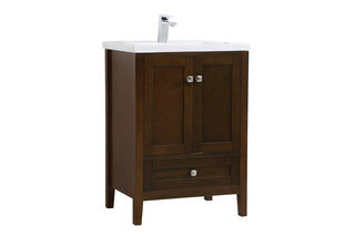 24 In. Single Bathroom Vanity Set In Antique Coffee