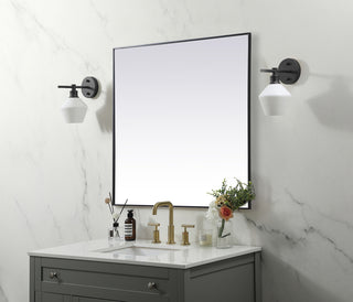 Metal Frame Square Mirror 48 inch in Black